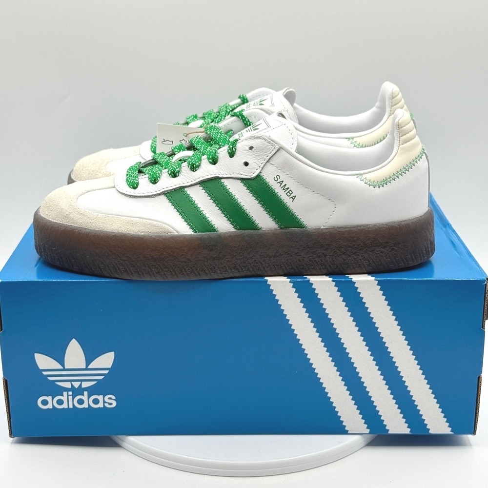 adidas SAMBAE W Sneakers Size 6 Womens Cloud White/Green/Off White IE9105 NEW - Picture 9 of 16